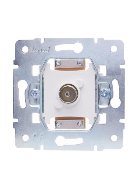 Розетка телевизионная проходная TV 1-м СП Vesna механизм жемчуж./бел. перламутр LEZARD 742-3088-129