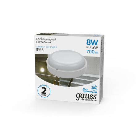 Пылевлагозащищенный светильник Gauss 126411308