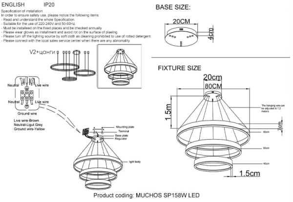 Crystal Lux MUCHOS SP158W LED GOLD