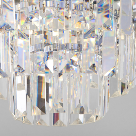 Каскадная люстра Eurosvet 10113/8 хром/прозрачный хрусталь Strotskis