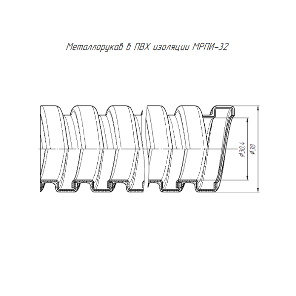 Металлорукав в ПВХ изоляции МРПИ-НГ-32 с/з (уп.25м) Строитель PR04.0496