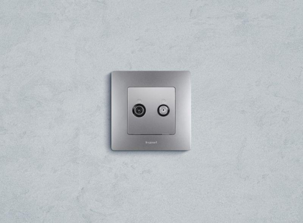 Розетка телевизионная TV/SAT СП Etika двухкабельная механизм алюм. IEK 672457