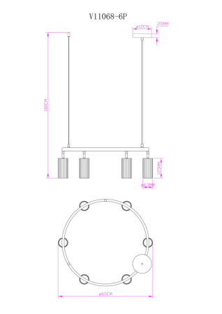 Подвесная люстра Moderli V11068-6P