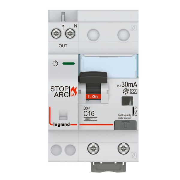 Устройства защиты от дугового пробоя DX3 Stop Arc 1P+N C16 10000А 30мА A (с АВДТ) Leg 415967