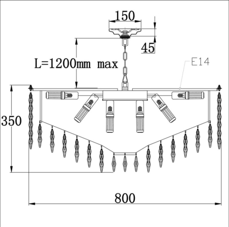 Подвесная люстра Fluorite FL1190-22P