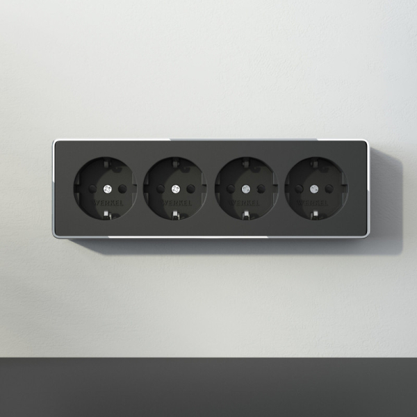 Розетка Werkel W5072258 черный/хром