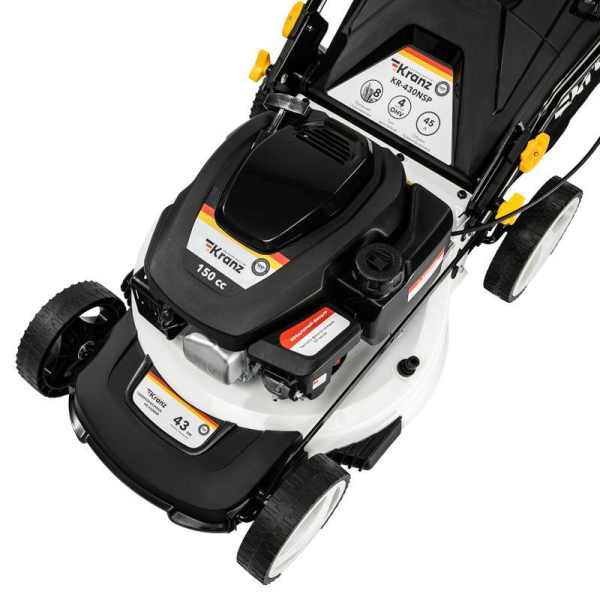 Газонокосилка бензиновая KR-430NSP несамоходная, 150см3, 43см KRANZ
