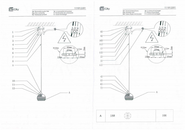 Подвесной светильник DeMarkt 111012201