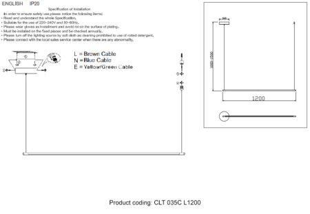 Линейный светильник Crystal Lux CLT 035C L1200 GO