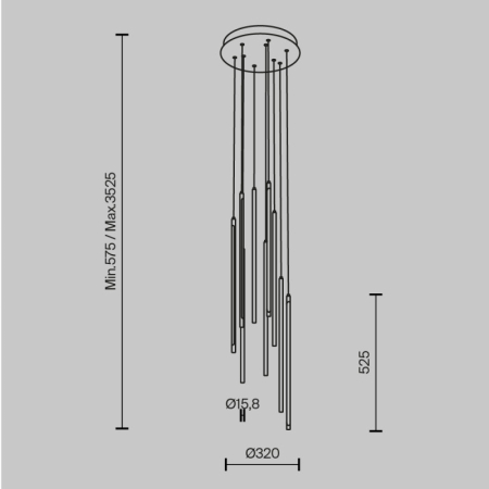 Каскадная люстра Maytoni MOD236PL-L54BS3K