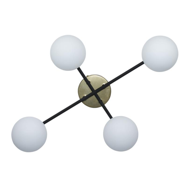 Светильник "Злата" 141 (плафон 8728) НСБ 01-4х25-101 G9 [ИМ] потолочн. черн.зол. Элетех 1005405280