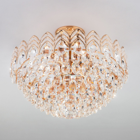 Накладная люстра Eurosvet 3649/6 золото/прозрачный хрусталь Strotskis