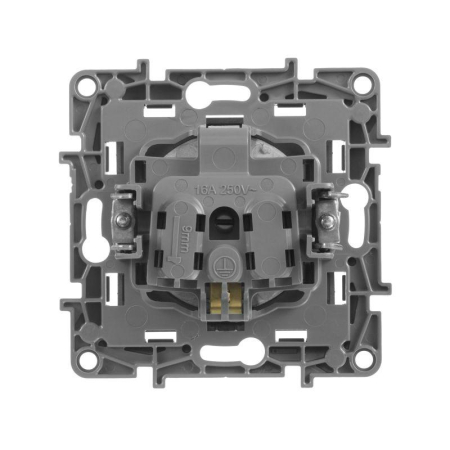 Розетка 1-м СП Etika 16А IP20 250В 2P+E с заземл. немецк. стандарт винтов. клеммы механизм антрацит IEK 672621