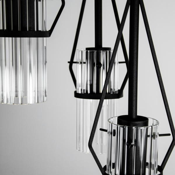 Светильник "Вираж" 232 (плафон 0016) НСБ 01-3х60-176 Е27 [ИМ] подвесной черн. Элетех 1005405277