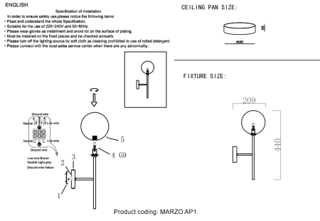 Crystal Lux Бра Crystal Lux MARZO AP1 BRONZE/TRANSPARENTE