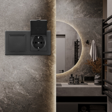 Розетка Arte Milano SET06-2-41-1x2 black