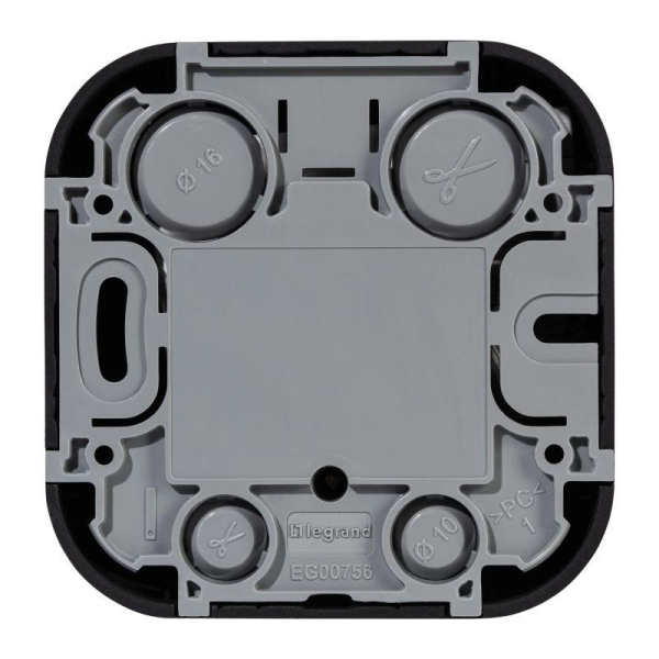 Розетка телевизионная TV 1-м ОП Quteo IP20 с топологией "звезда" черн. матов. IEK 782478