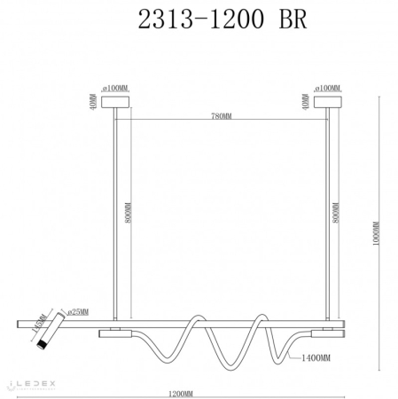 Подвесной светильник iLedex 2313-1200 BR