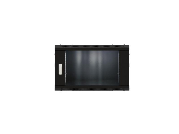 Шкаф настенный 19дюйм TERACOM PRO 9U 600х450мм дверь стеклянная с замком-ручкой черн. EKF TRP-WLL-0964-40B