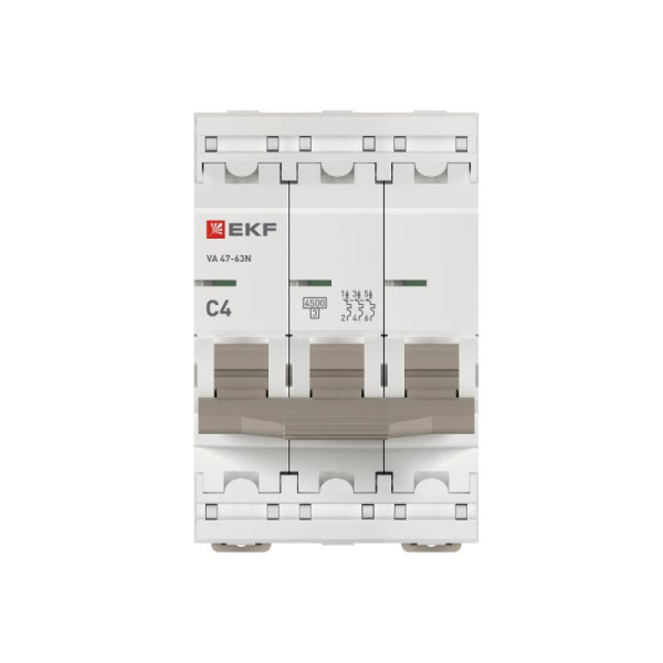 Выключатель автоматический 3п C 4А 4.5кА ВА 47-63N PROxima EKF M634304C