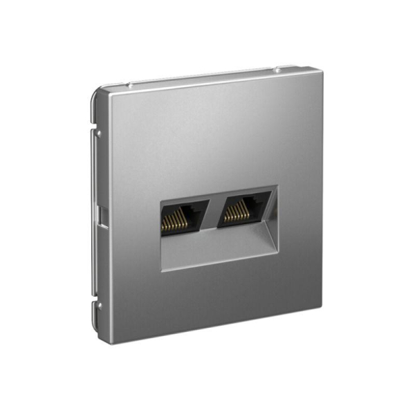 Розетка двойная компьютерная ArtGallery RJ45+RJ45 кат. 6A механизм сталь SE GAL000988