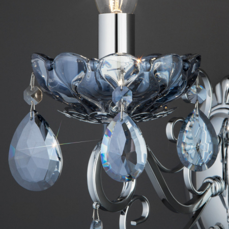 Бра Eurosvet 10109/1 хром/лазурный хрусталь Strotskis