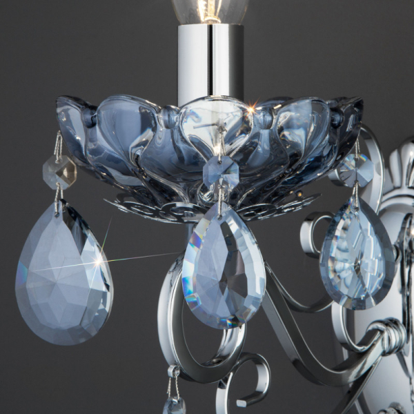 Бра Eurosvet 10109/1 хром/лазурный хрусталь Strotskis