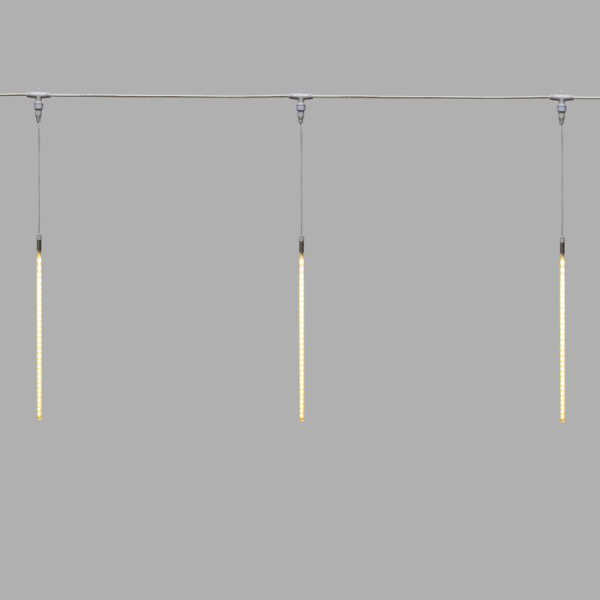 Гирлянда Тающие сосульки комплект 10 шт. х 50см, шаг 100см, 600 LED ТЕПЛЫЙ БЕЛЫЙ, белый каучук, IP67, 24В, соединяется NEON-NIGHT