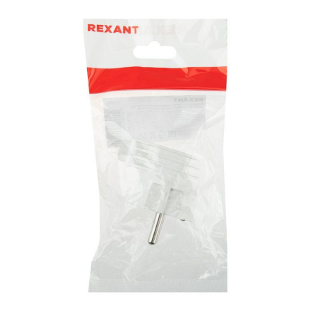 Вилка Евро угловая с з/к 16А белая REXANT