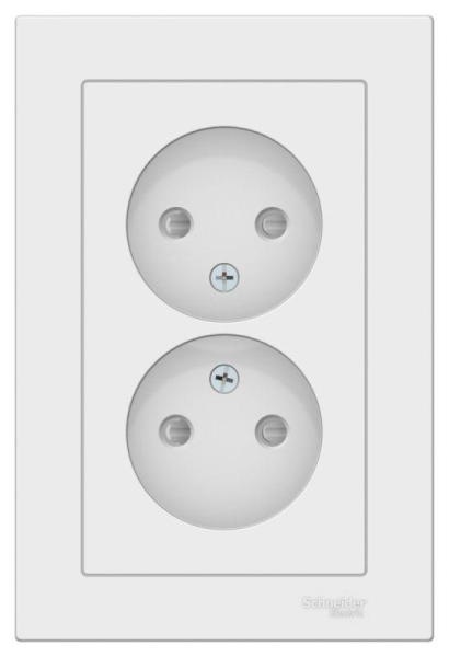 Розетка двойная AtlasDesign без заземл. со шторками16А в сборе лотос SE ATN001322