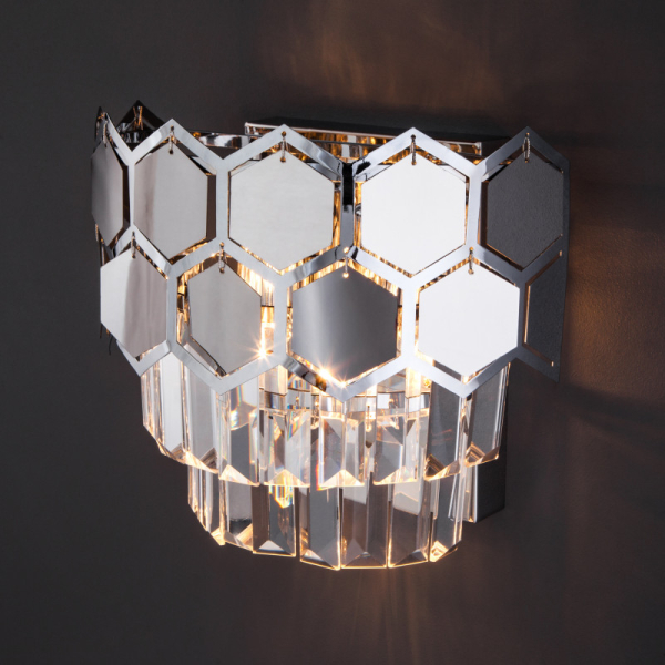 Бра Eurosvet 10113/2 хром/прозрачный хрусталь Strotskis