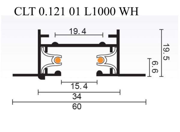 Шинопровод Crystal Lux CLT 0.121 01 L1000 WH