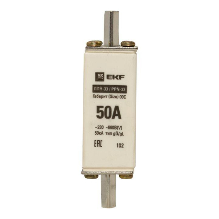 Вставка плавкая ППН-33 100/50А 50кА габарит 00C PROxima EKF fus-33/100/50