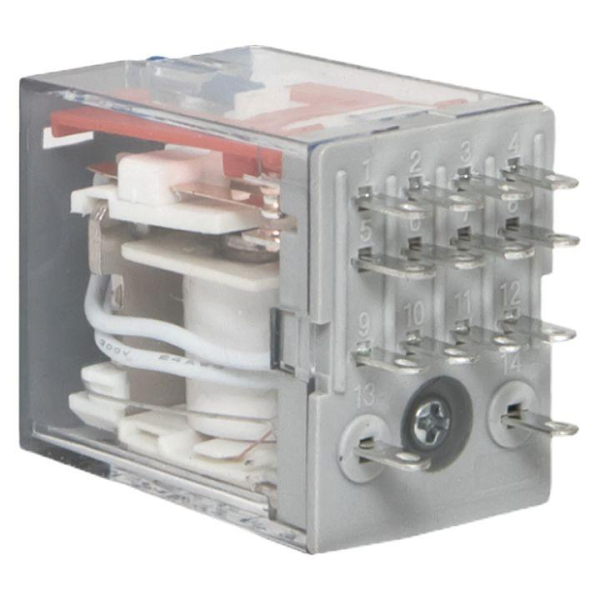 Реле промежуточное с кнопкой и мех. индикацией RPAt 22/4 5A 110В DC AVERES EKF rpat-22-4-110DC