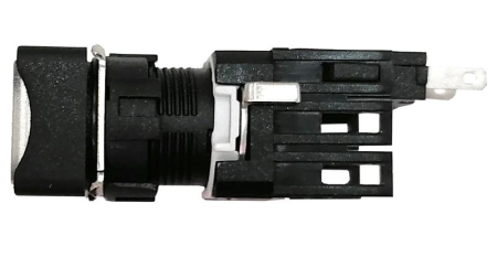 Кнопка нажимная возвратная квадратная (1НО) бел. EMAS D100KDB