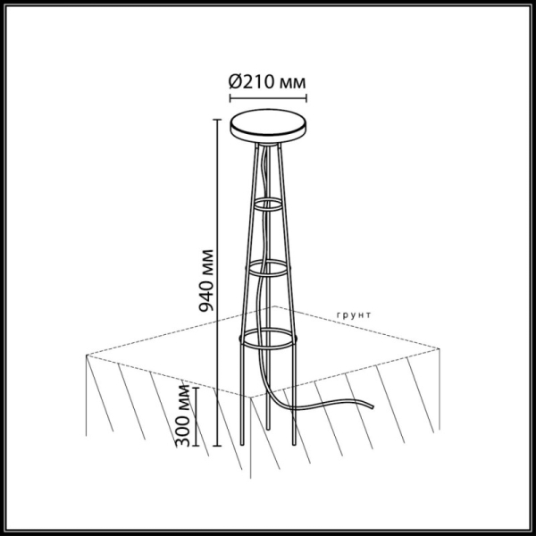 Садово-парковый светильник Odeon Light 7108/15GL