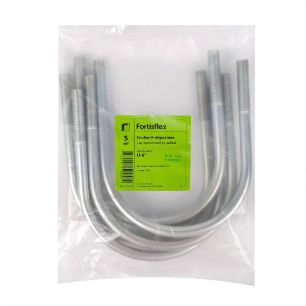 Болт U-образный 6дюйм М16 оцинк. (уп.5шт) Fortisflex 63130