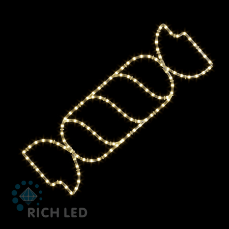 2Д Елочная игрушка Конфета №2 , 850х280 мм, 220В Теплый белый