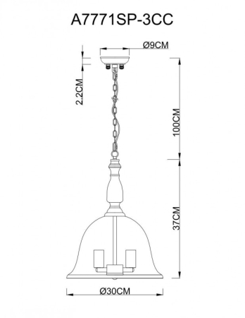 Подвесная люстра ARTE Lamp A7771SP-3CC