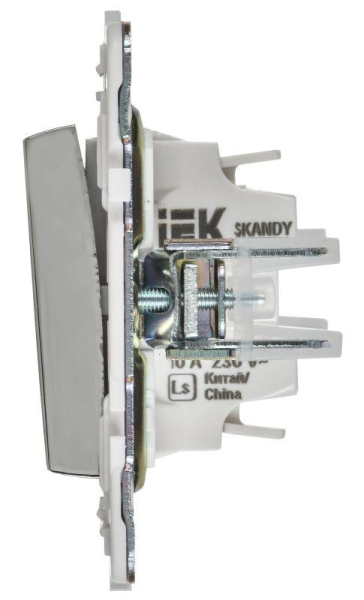 Выключатель жалюзи SKANDY 10А SK-V12N никель IEK SK-V15-0-10-K50