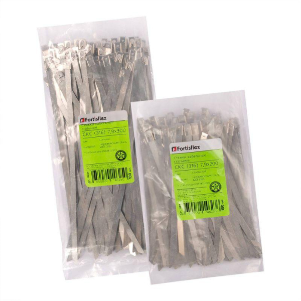 Хомут кабельный СКС (316) 7.9х1000 стальной (уп.100шт) Fortisflex 74886