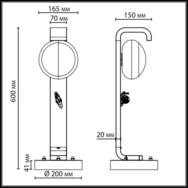 Садово-парковый светильник Odeon Light 5434/1F