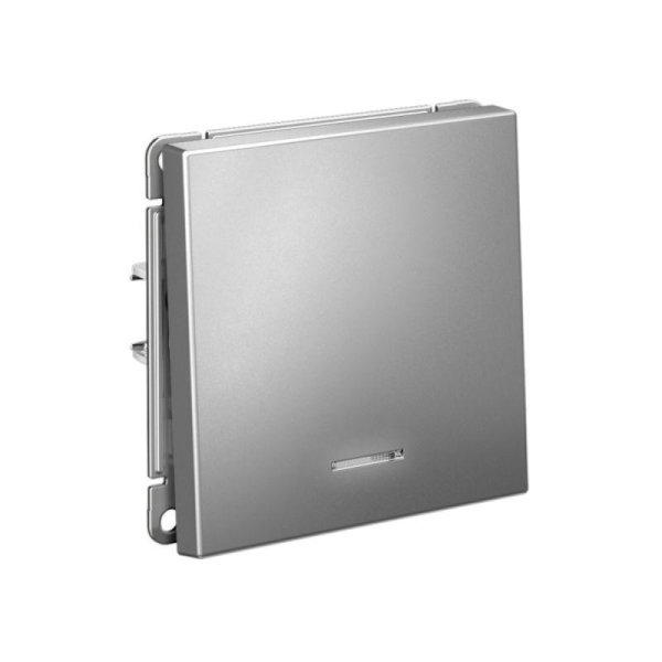 Выключатель 1-кл. ArtGallery 10AX с подсветкой быстрозажим. клем. механизм сталь SE GAL000913S