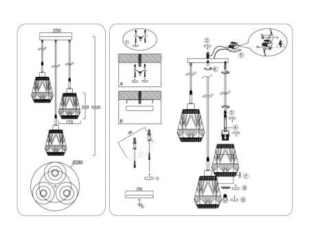 Каскадная люстра Ambrella Light TR8522