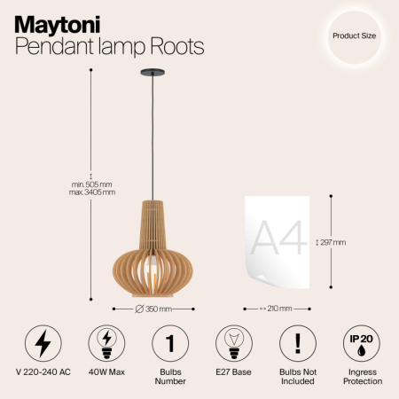 Подвесной светильник Maytoni MOD193PL-01W1