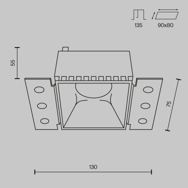 Встраиваемый светильник Maytoni Technical DL051-01-GU10-SQ-WB