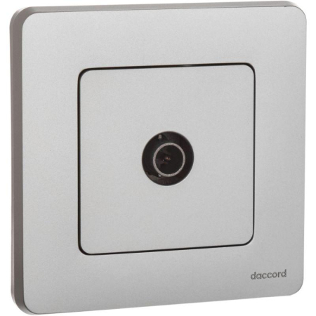 Розетка телевизионная TV Inspiria 2дБ 0-2400мГц с топологией "звезда" механизм алюм. IEK 673852