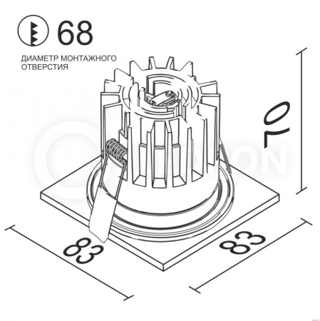 Влагозащищенный светильник LeDron FAST TOP SQ MINI BLACK