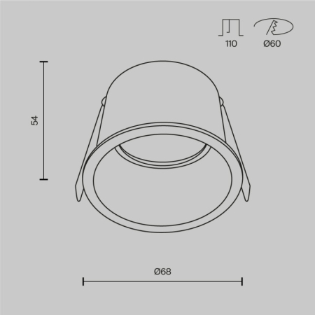 Встраиваемый светильник Maytoni Technical DL049-01B