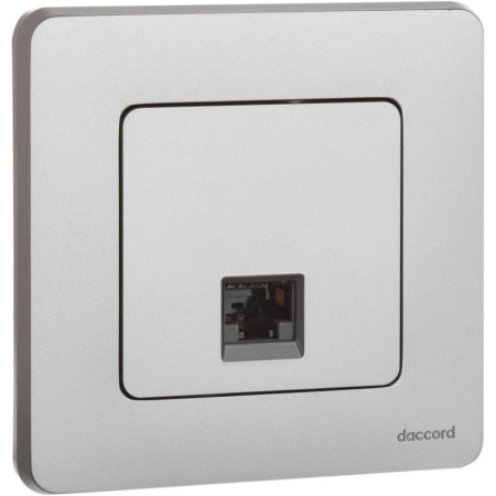 Розетка компьютерная Inspiria RJ45 кат.5E UTP алюм. IEK 673827